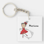 Girl cartoon Key Chain Square Acrylic Key Chains