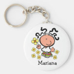 Girl cartoon name Keychain