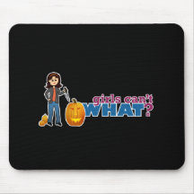 Girl Carving Pumpkin Mouse Pads