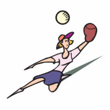 girl catching softball acrylic cut out