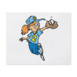 girl catching softball cartoon graphic flyers