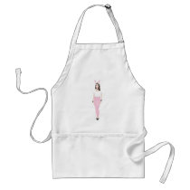 Girl character in easter bunny costume apron