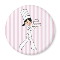 Girl Chef Print Magnets