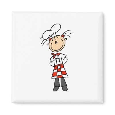 Girl Chef Stick Figure Magnets by stick_figures