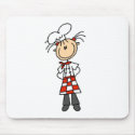Girl Chef Stick Figure Mousepads by stick_figures Girl Chef Stick Figure Mousepads