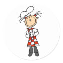 Girl Chef Stick Figure Stickers by stick_figures Girl Chef Stick Figure Stickers