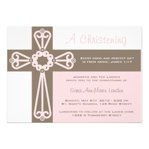 Girl Christening  Invitation