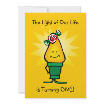Girl Christmas Light Custom Invitation