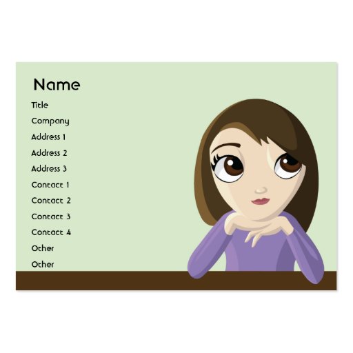 Girl -Chubby Business Card Template (front side)