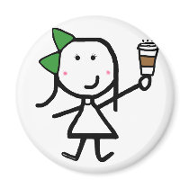 Girl & Coffee magnets