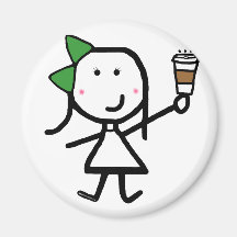 Girl & Coffee Magnets