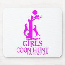 GIRL COON HUNTING MOUSE PADS