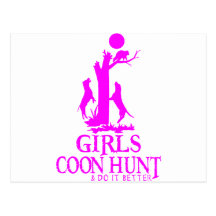 GIRL COON HUNTING POST CARD