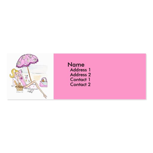 Girl - Day at the Beach Profile Cards Business Card (front side)