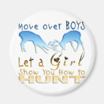 GIRL DEER HUNTINGg Refrigerator Magnet