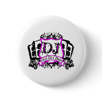 Girl Dj Crest buttons