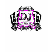 Girl Dj'S Rule Crest (Dark) T-Shirt by TheFamousLabel Girl Dj'S Rule Crest (Dark) T-Shirt