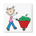 Girl Doing Yardwork Magnet
