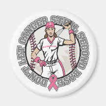 Girl-Don't Let Cancer Steal 2nd Base-Breast Cancer Refrigerator Magnet