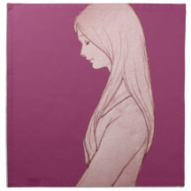girl drawing manga japan printed napkin 