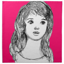 girl drawing manga japan printed napkins