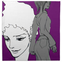 girl drawing manga japan printed napkins