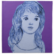 girl drawing manga japan printed napkins