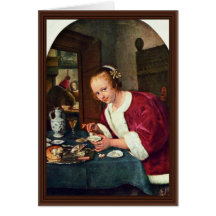 Girl Eating Oysters., Oestereetstertje  By Jan Ste Cards