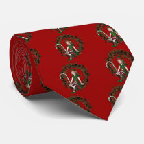 Girl Elf On Wreath Christmas Holiday Neck Tie