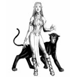 girl elf with panther t-shirt