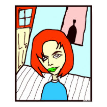 Girl Face Bottle posters
