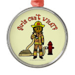Girl Firefighter Christmas Ornament