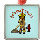 Girl Firefighter Christmas Ornaments