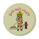 Girl Firefighter Fridge Magnet