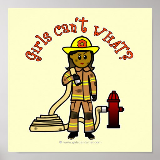 Girl Firefighter Print