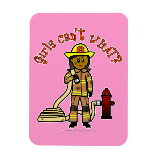 Girl Firefighter Rectangle Magnets