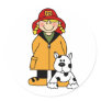 Girl Firefighter with Dalmation Stickers