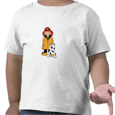 Girl Firefighter with Dalmation T-shirts by toddlersplace
