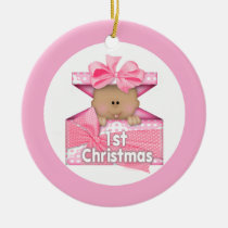 Girl First Christmas 2 ornaments
