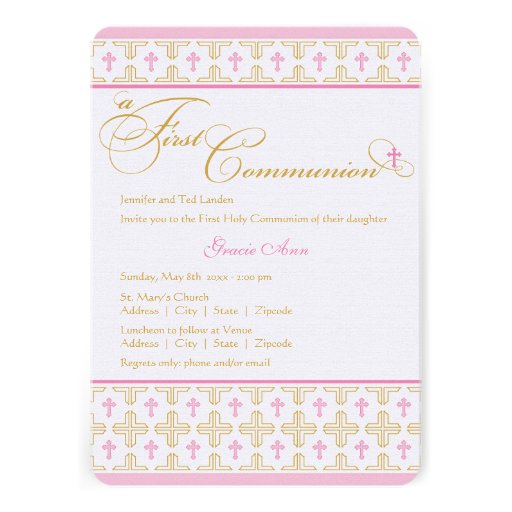 Girl First Communion Invitation