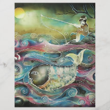 Girl Fishing at Night Custom Flyer