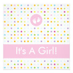 Girl Footprint Dots invitations