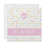 Girl Footprint Dots Announcement