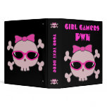 Girl Gamers pwn Skulls With Sunglasses Vinyl Binders