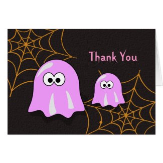 Girl Ghost Halloween Baby Shower Thank You Cards