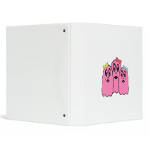 Girl ghosts in pink with bows vinyl binder