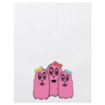 Girl ghosts in pink with bows personalized flyer
