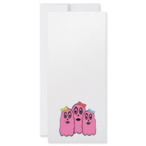 Girl ghosts in pink with bows customized rack card