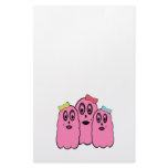 Girl ghosts in pink with bows stationery paper