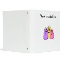 Girl ghosts in violet yellow and pink binder